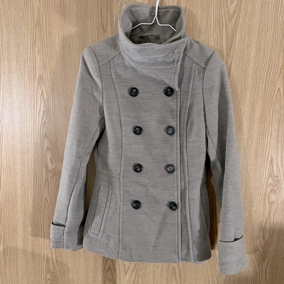 H&M Tan Warm Blazer Pea Coat with Snap Up Collar - Picture 2 of 7
